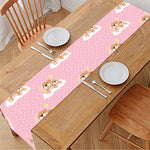 Cute Polka Dot Baby Bear Pattern Print Table Runner