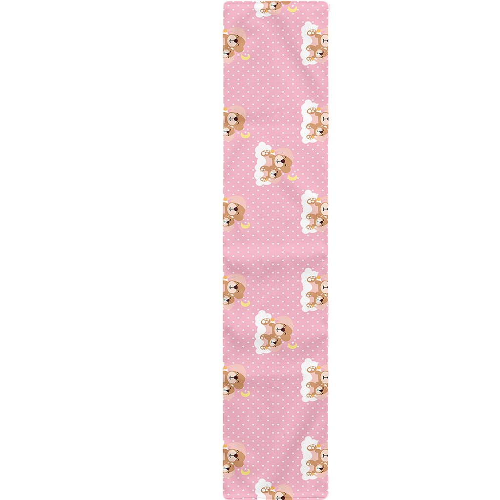 Cute Polka Dot Baby Bear Pattern Print Table Runner
