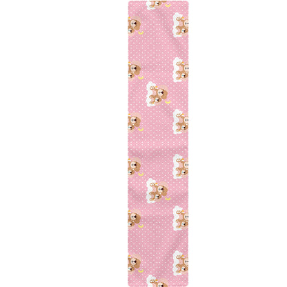 Cute Polka Dot Baby Bear Pattern Print Table Runner