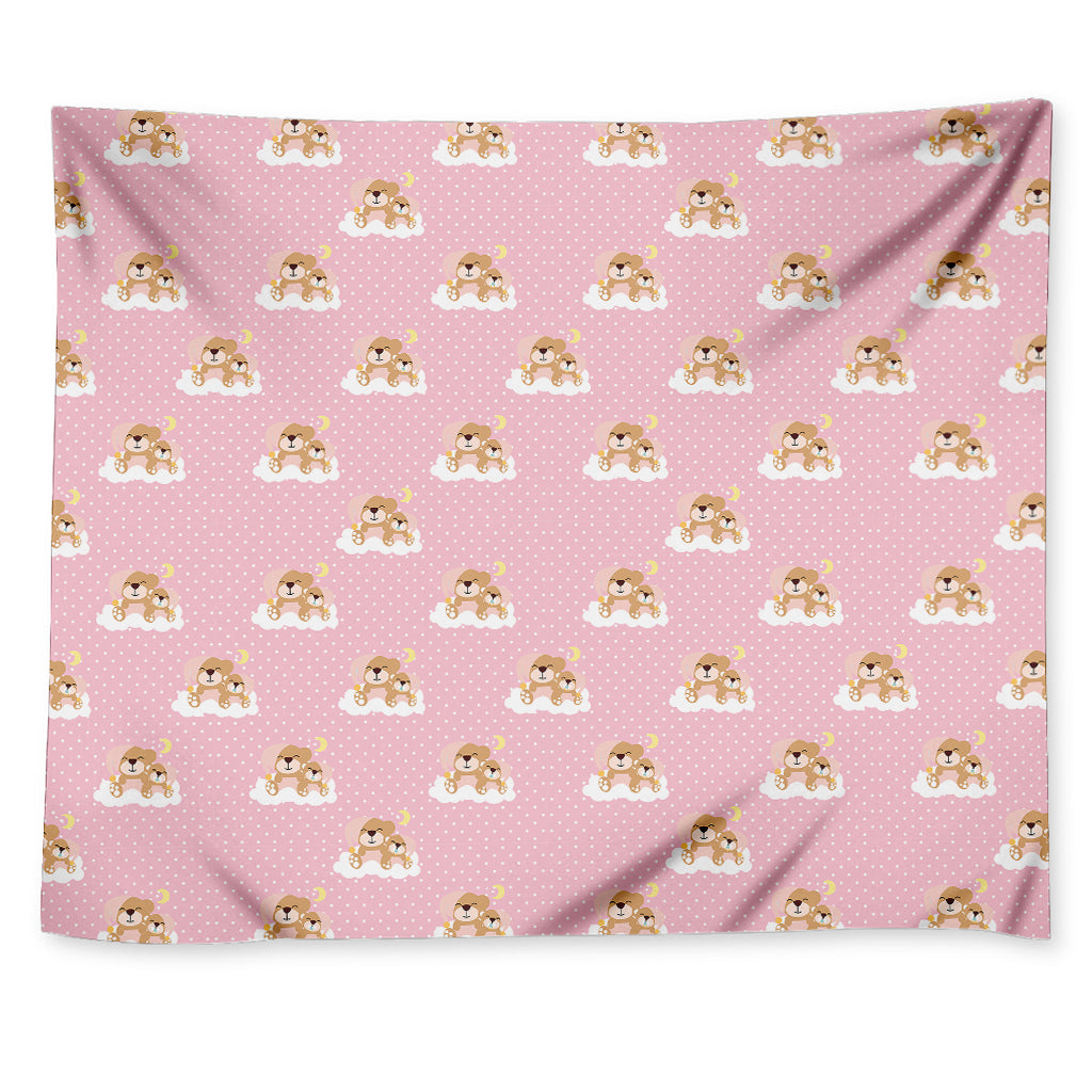 Cute Polka Dot Baby Bear Pattern Print Tapestry