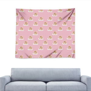 Cute Polka Dot Baby Bear Pattern Print Tapestry