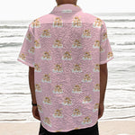 Cute Polka Dot Baby Bear Pattern Print Textured Short Sleeve Shirt