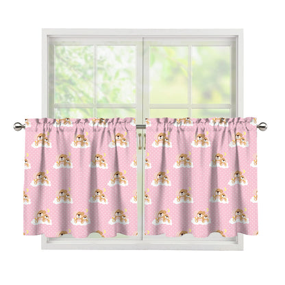 Cute Polka Dot Baby Bear Pattern Print Tier Curtains