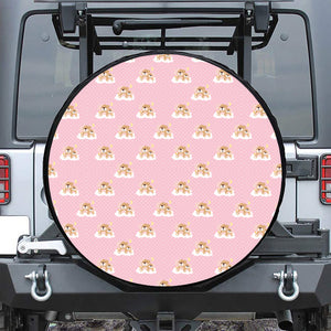 Cute Polka Dot Baby Bear Pattern Print Tire Cover