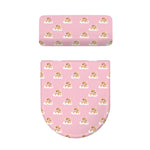 Cute Polka Dot Baby Bear Pattern Print Toilet Lid And Tank Cover Set