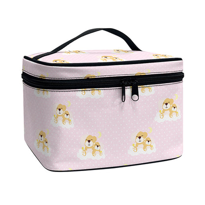 Cute Polka Dot Baby Bear Pattern Print Travel Makeup Bag