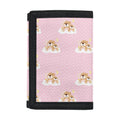 Cute Polka Dot Baby Bear Pattern Print Trifold Wallet