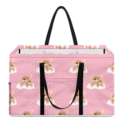 Cute Polka Dot Baby Bear Pattern Print Utility Tote Bag