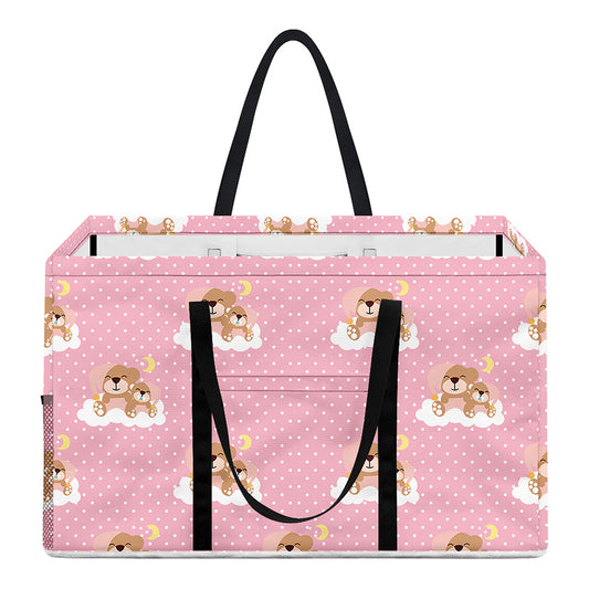 Cute Polka Dot Baby Bear Pattern Print Utility Tote Bag