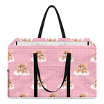 Cute Polka Dot Baby Bear Pattern Print Utility Tote Bag