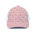 Cute Polka Dot Baby Bear Pattern Print White Mesh Trucker Hat