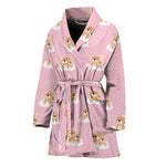 Cute Polka Dot Baby Bear Pattern Print Women's Bathrobe