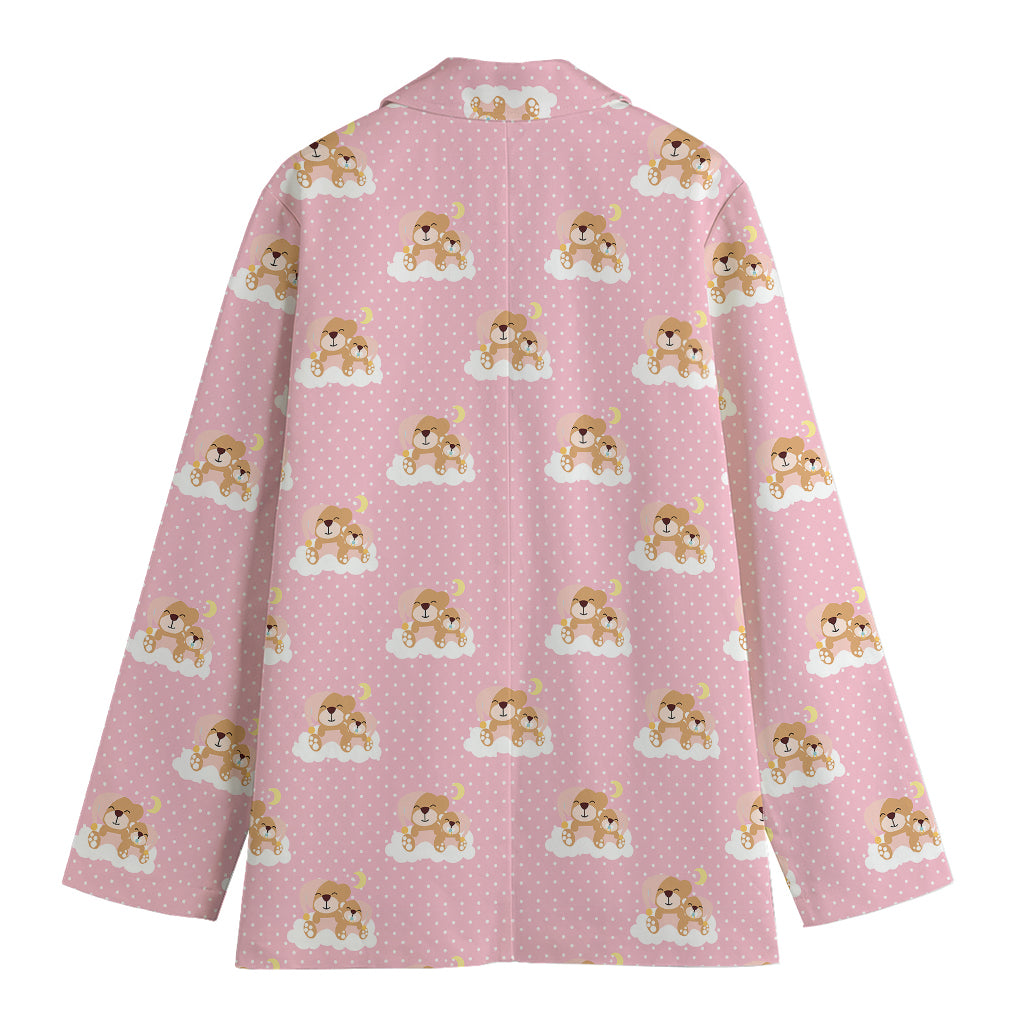 Cute Polka Dot Baby Bear Pattern Print Women's Blazer