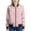 Cute Polka Dot Baby Bear Pattern Print Women's Bomber Jacket