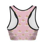 Cute Polka Dot Baby Bear Pattern Print Women's Sports Bra