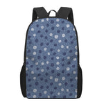 Cute Polka Dot Denim Jeans Pattern Print 17 Inch Backpack