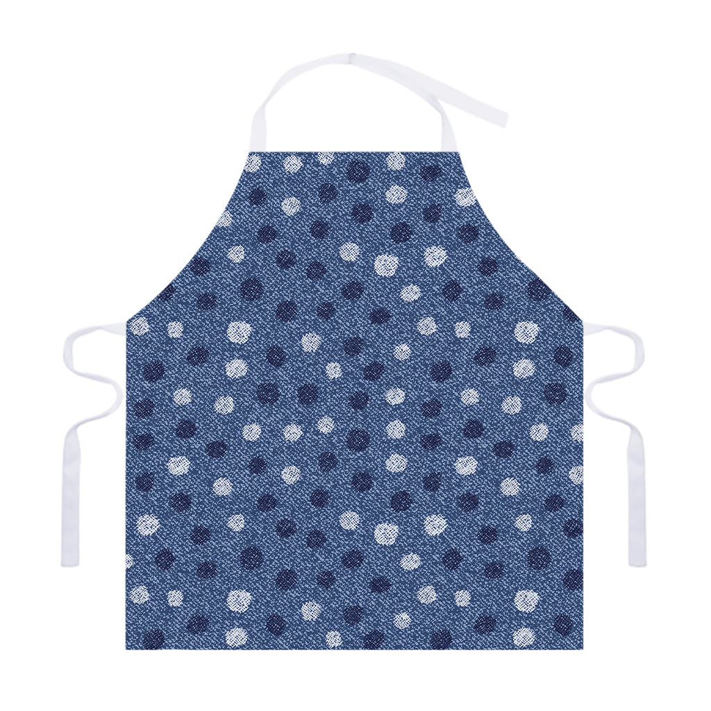 Cute Polka Dot Denim Jeans Pattern Print Adjustable Apron