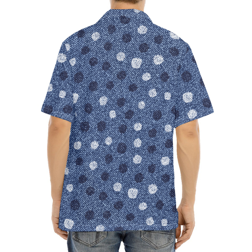 Cute Polka Dot Denim Jeans Pattern Print Aloha Shirt