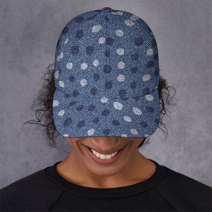 Cute Polka Dot Denim Jeans Pattern Print Baseball Cap