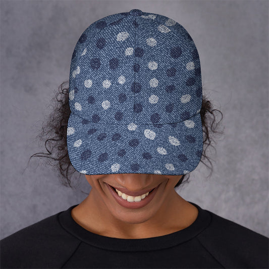 Cute Polka Dot Denim Jeans Pattern Print Baseball Cap