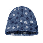 Cute Polka Dot Denim Jeans Pattern Print Beanie
