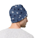 Cute Polka Dot Denim Jeans Pattern Print Beanie