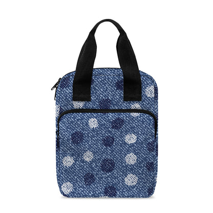 Cute Polka Dot Denim Jeans Pattern Print Bible Tote Bag
