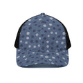 Cute Polka Dot Denim Jeans Pattern Print Black Mesh Trucker Hat