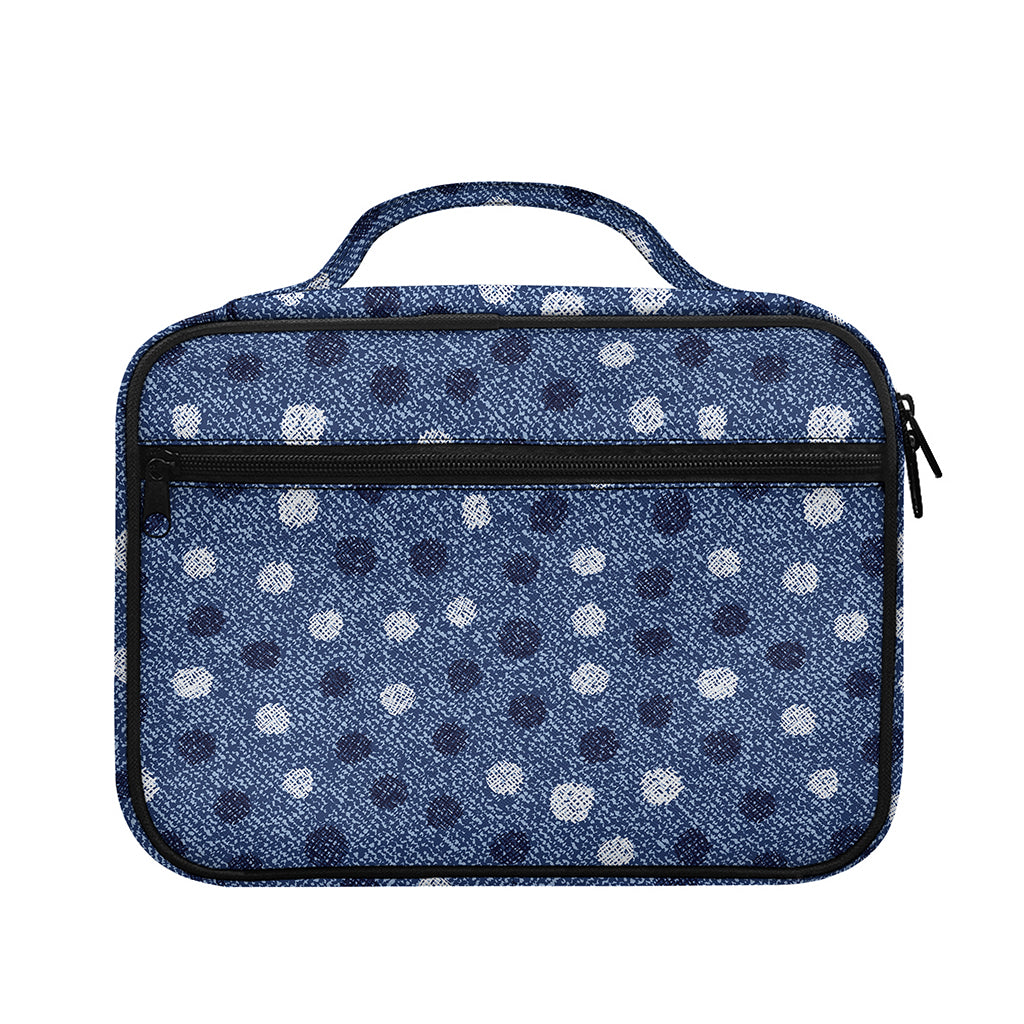 Cute Polka Dot Denim Jeans Pattern Print Briefcase Bible Bag