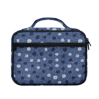 Cute Polka Dot Denim Jeans Pattern Print Briefcase Bible Bag