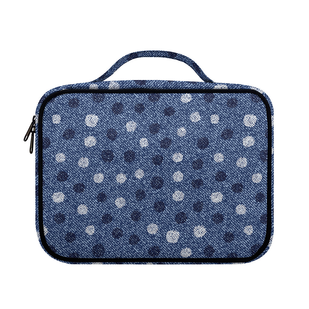 Cute Polka Dot Denim Jeans Pattern Print Briefcase Bible Bag