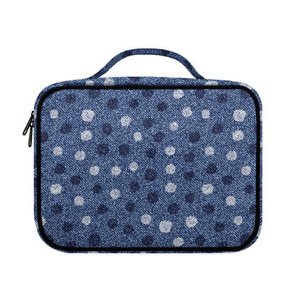 Cute Polka Dot Denim Jeans Pattern Print Briefcase Bible Bag