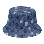 Cute Polka Dot Denim Jeans Pattern Print Bucket Hat