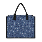 Cute Polka Dot Denim Jeans Pattern Print Canvas Tote Bag