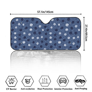 Cute Polka Dot Denim Jeans Pattern Print Car Windshield Sun Shade