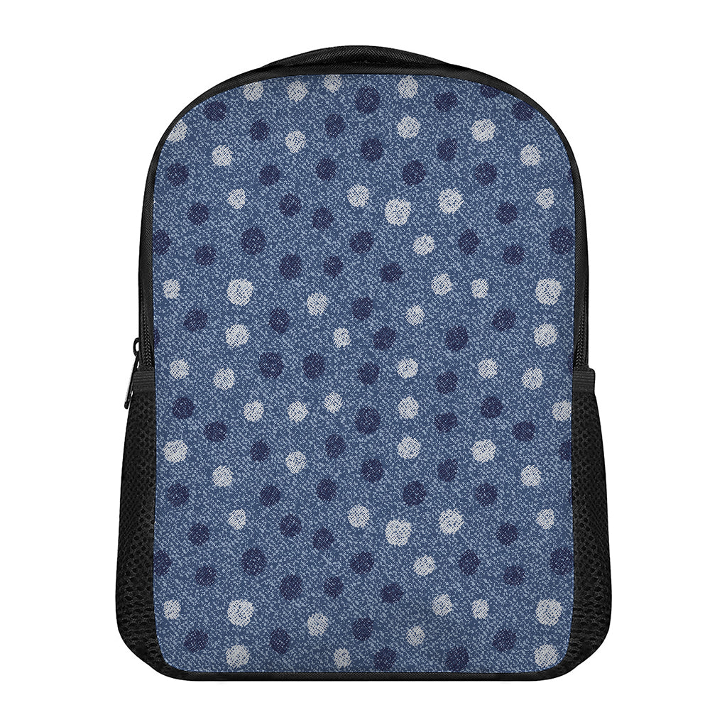 Cute Polka Dot Denim Jeans Pattern Print Casual Backpack
