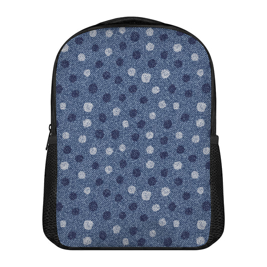 Cute Polka Dot Denim Jeans Pattern Print Casual Backpack