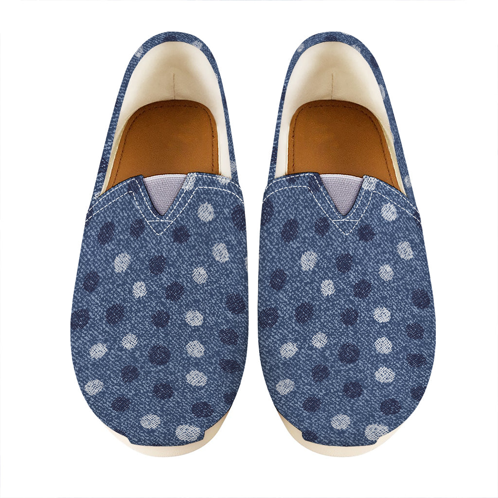 Cute Polka Dot Denim Jeans Pattern Print Casual Shoes