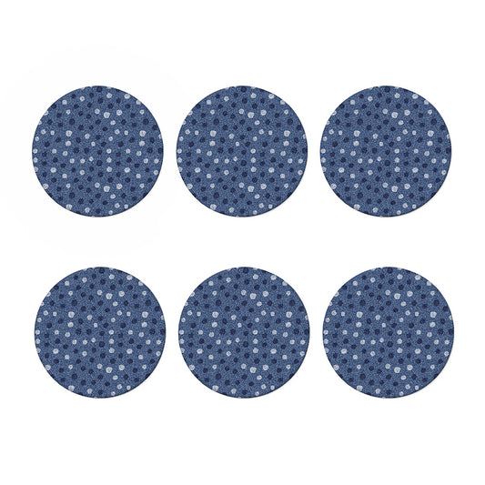Cute Polka Dot Denim Jeans Pattern Print Coaster Set