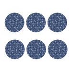 Cute Polka Dot Denim Jeans Pattern Print Coaster Set