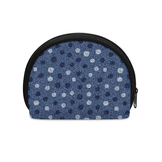 Cute Polka Dot Denim Jeans Pattern Print Coin Purse