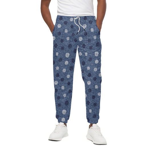 Cute Polka Dot Denim Jeans Pattern Print Cotton Pants