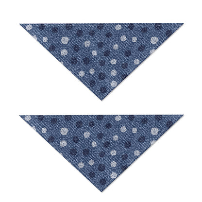 Cute Polka Dot Denim Jeans Pattern Print Dog Bandana