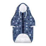Cute Polka Dot Denim Jeans Pattern Print Dog Zip Up Hoodie