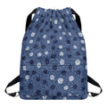 Cute Polka Dot Denim Jeans Pattern Print Drawstring Backpack