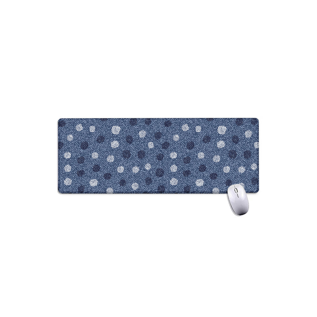 Cute Polka Dot Denim Jeans Pattern Print Extended Mouse Pad