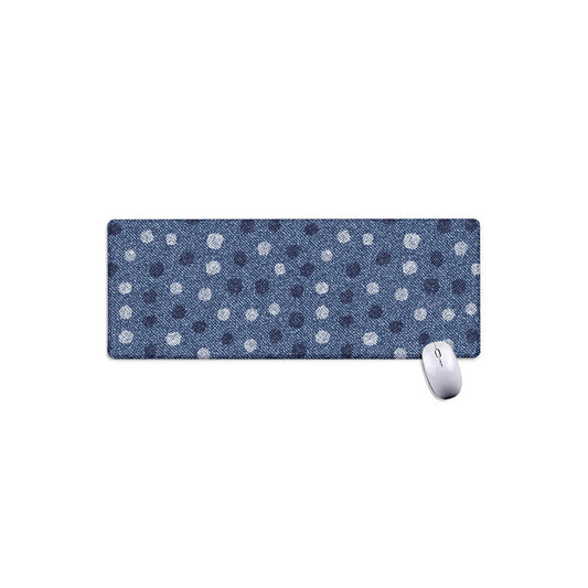 Cute Polka Dot Denim Jeans Pattern Print Extended Mouse Pad