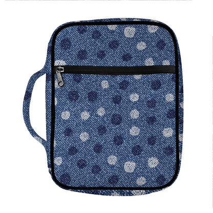 Cute Polka Dot Denim Jeans Pattern Print Front Pocket Bible Bag