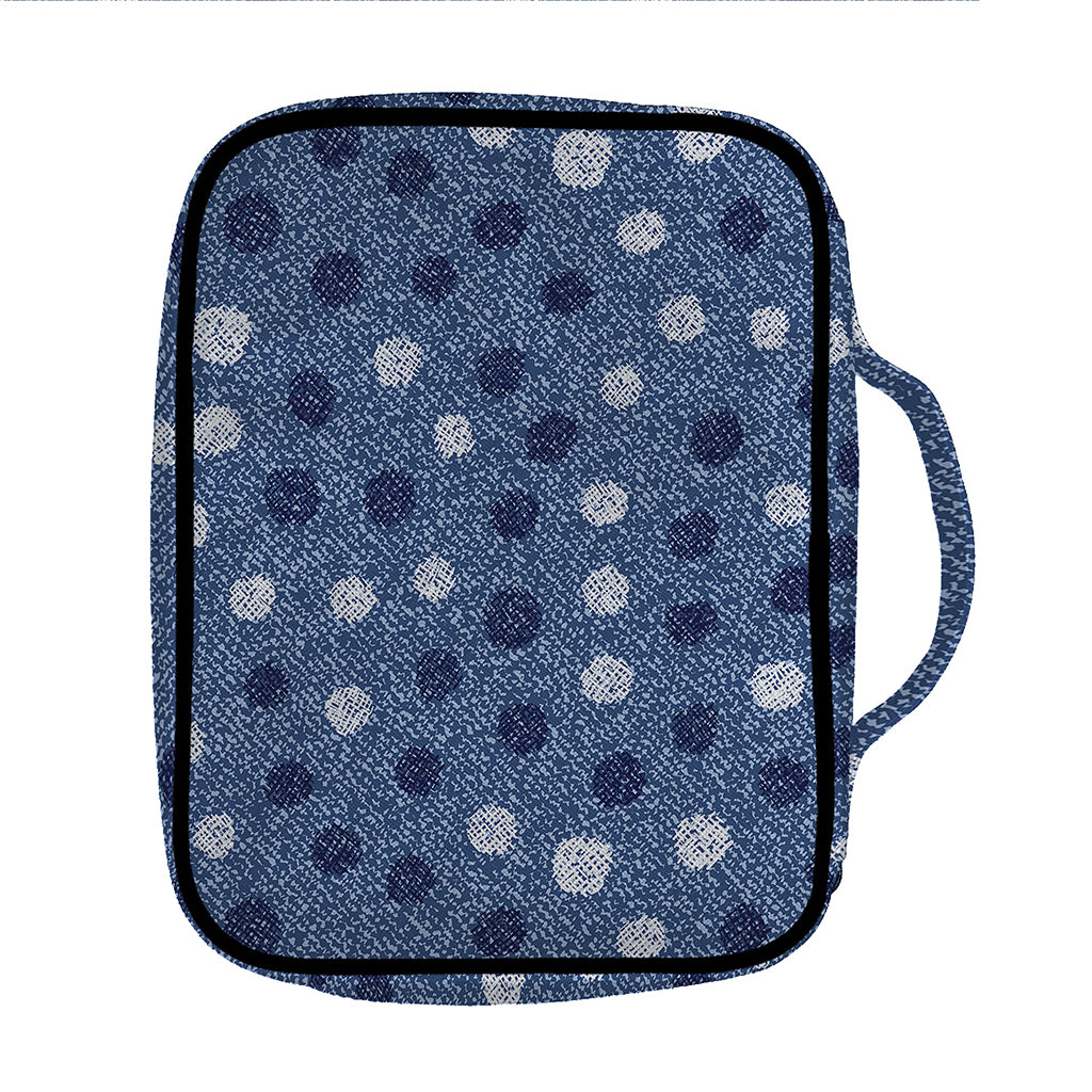 Cute Polka Dot Denim Jeans Pattern Print Front Pocket Bible Bag