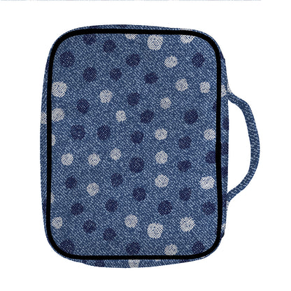 Cute Polka Dot Denim Jeans Pattern Print Front Pocket Bible Bag